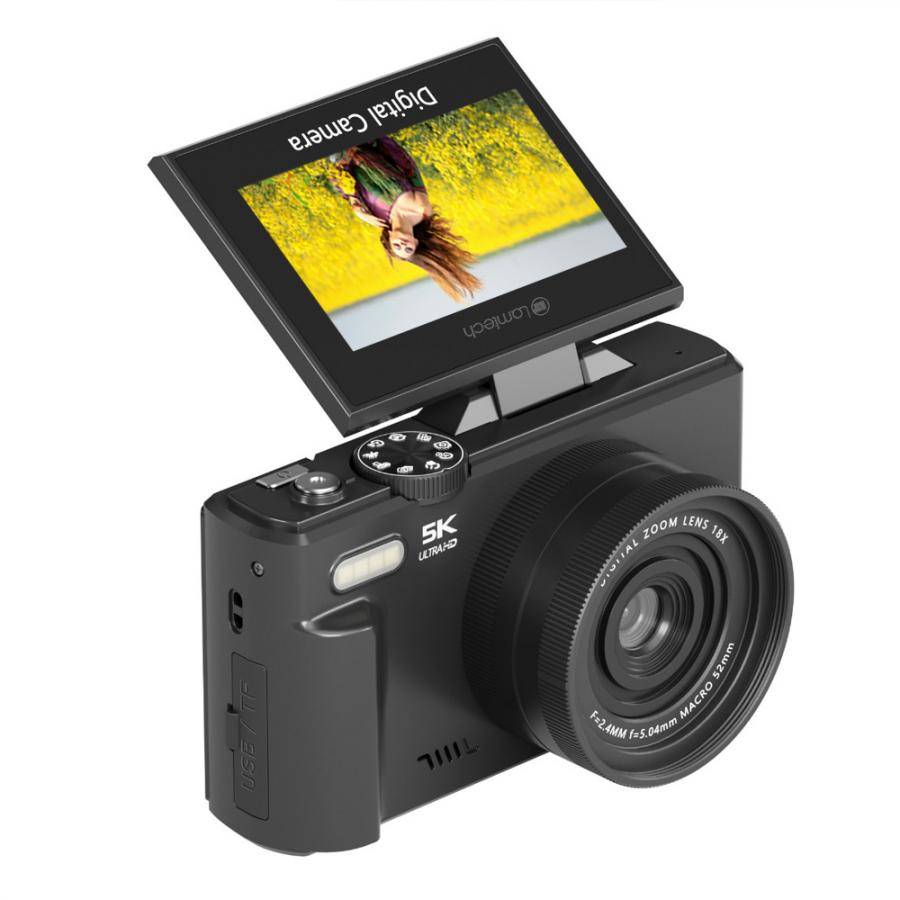 LAMTECH 5K FLIP DIGITAL CAMERA WIFI BLACK