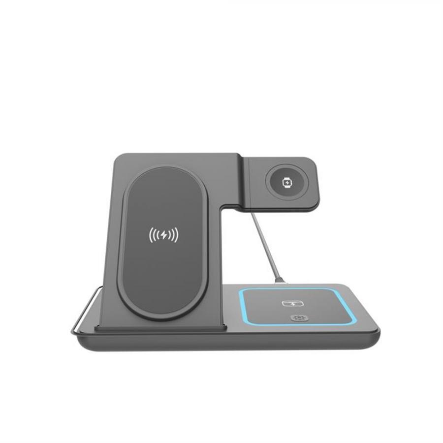 LAMTECH 3-IN-1 FOLDABLE WIRELESS CHARGER STAND 15W COMPATIBLE WITH SAMSUNG DEVICES BLACK