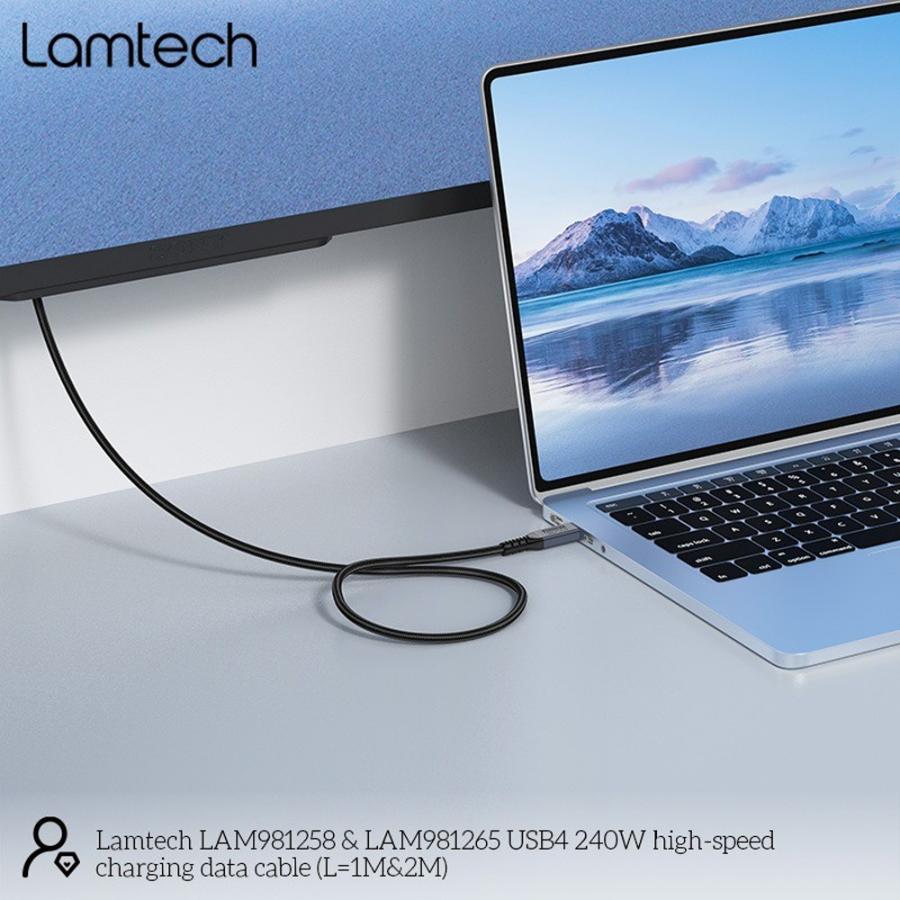 LAMTECH USB4 8K/40G TYPE-C TO TYPE-C CABLE 240W 1M BLACK