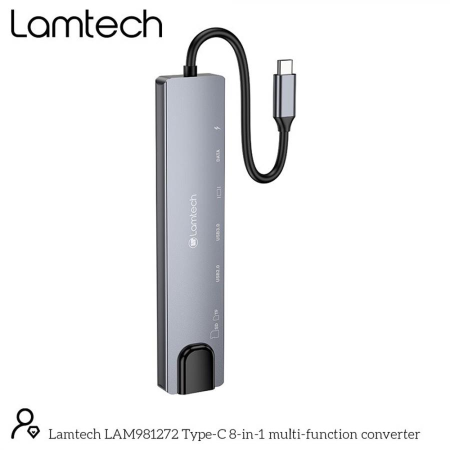 LAMTECH 8-IN-1 4K MULTIFUNCTIONAL DOCKING STATION 100W ANTHRACITE