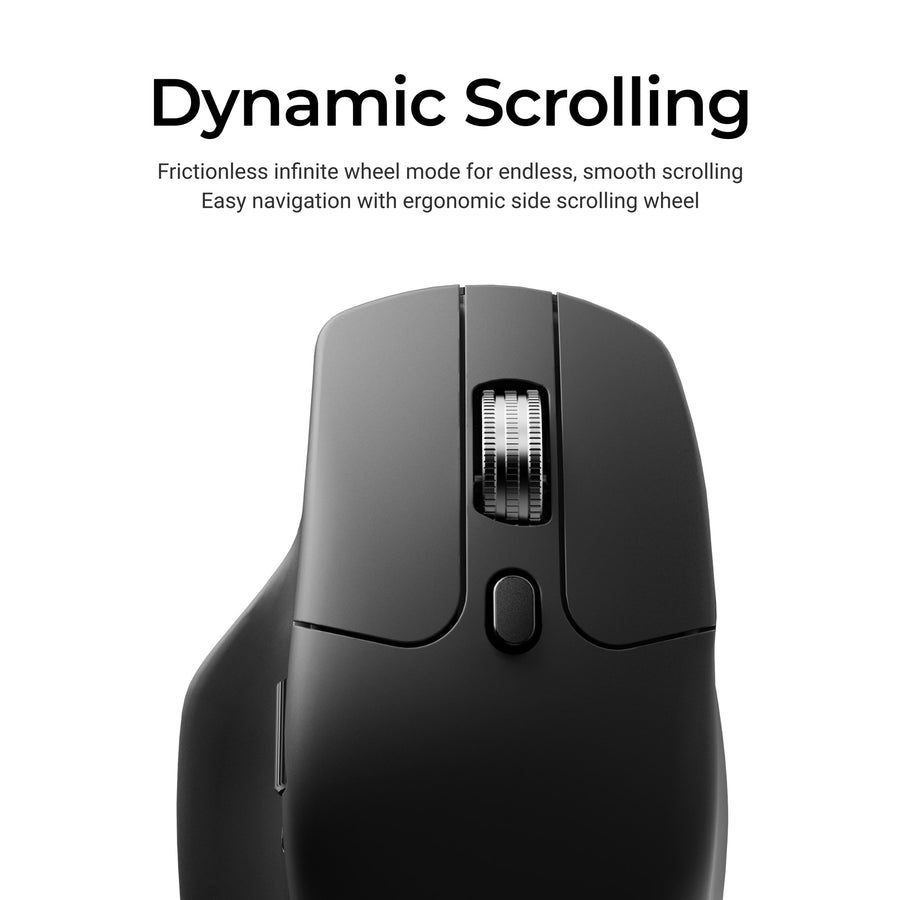 Keychron M6 (M6S-A72) Wireless Ergonomic Optical Mouse 1000hz Polling Rate Black
