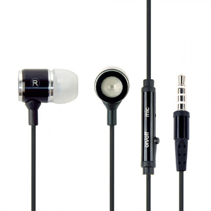 GEMBIRD METAL EARPHONES WITH MICROPHONE BLACK