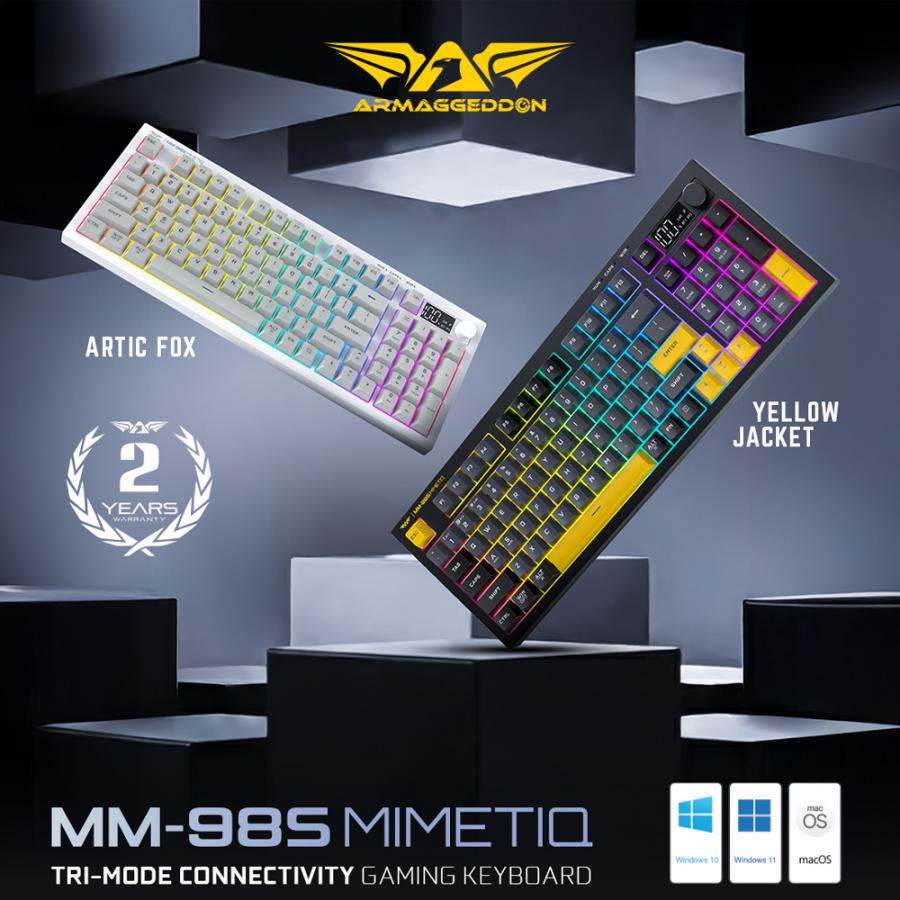 ARMAGGEDDON TRI-MODE CONNECTIVITY GAMING KEYBOARD MM-98S MIMETIQ ARTIC FOX