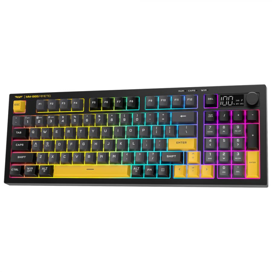 ARMAGGEDDON TRI-MODE CONNECTIVITY GAMING KEYBOARD MM-98S MIMETIQ YELLOW JACKET