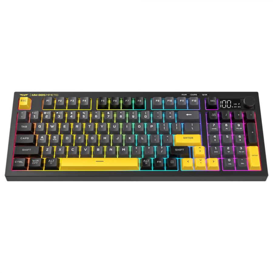 ARMAGGEDDON TRI-MODE CONNECTIVITY GAMING KEYBOARD MM-98S MIMETIQ YELLOW JACKET