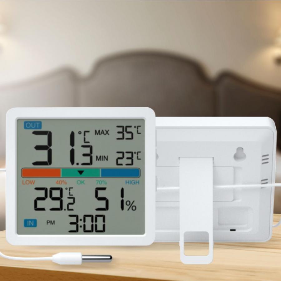 MANTA THERMOMETER WITH HYGROMETER AND EXTERNAL SENSOR WHITE