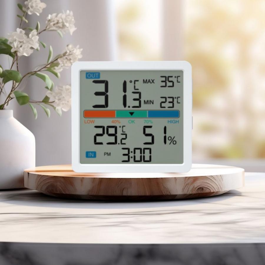 MANTA THERMOMETER WITH HYGROMETER AND EXTERNAL SENSOR WHITE