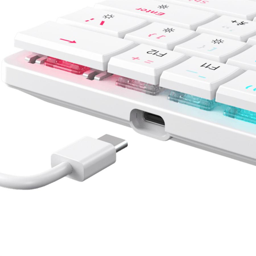 WHITE SHARK MECH KEYBOARD GK-006211 NAGAMAKI WHITE US RED SWITCH