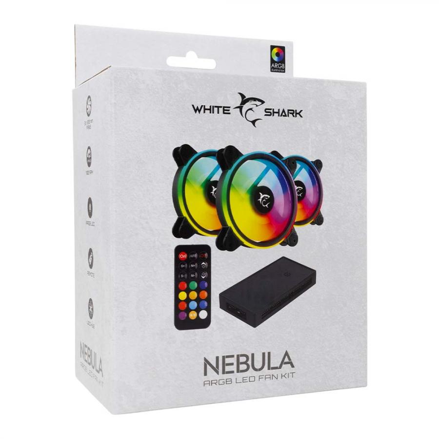 WHITE SHARK FAN GCF-S028-004 NEBULA-2 BLACK ARGB KIT