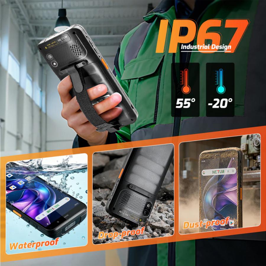 NETUM PDA ANDROID HANDHELD BARCODE SCANNER BLACK