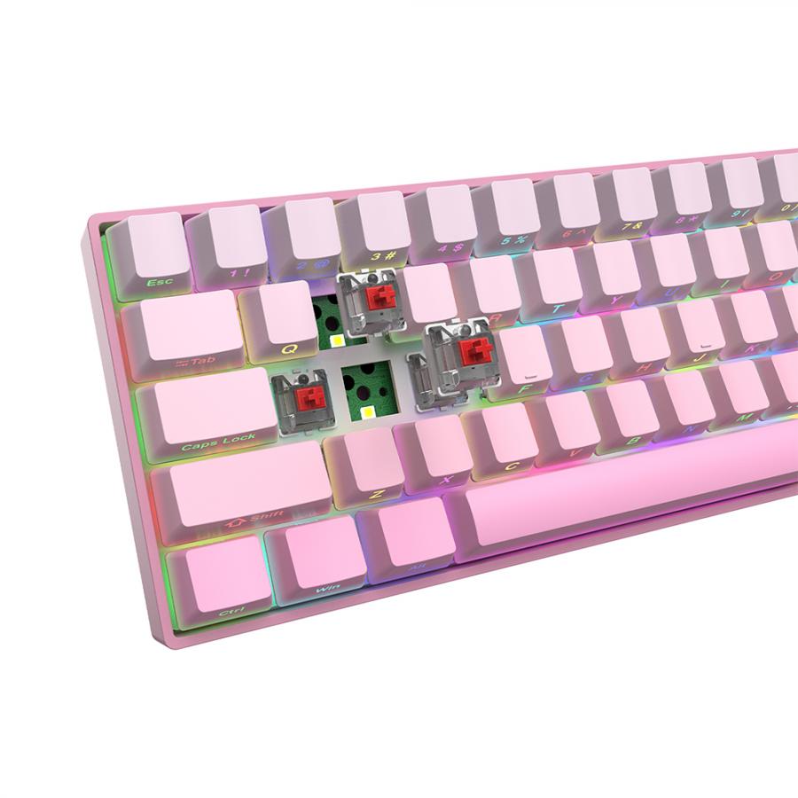 WHITE SHARK MECH KEYBOARD US LAYOUT GK-007411 RED SWITCH PINK GRADIENT
