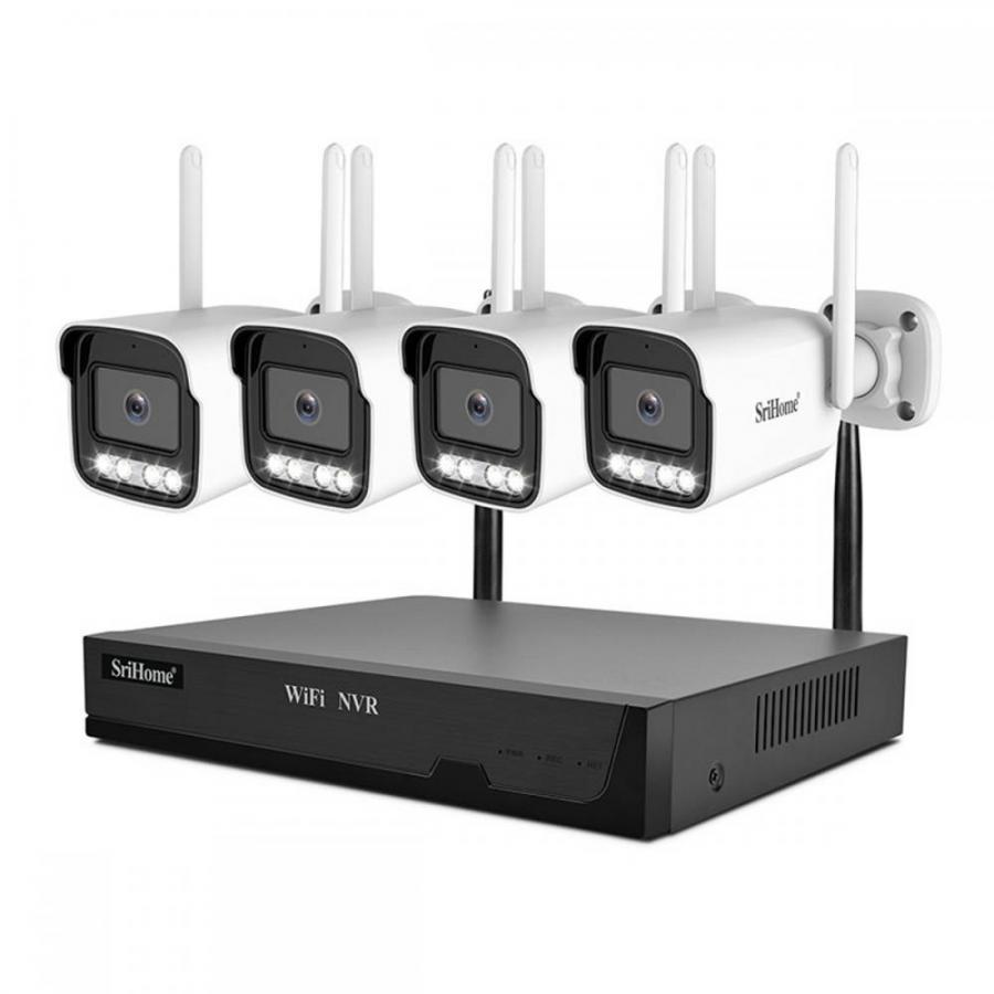 SRIHOME 5MP FHD 4CH WIRELESS NVR KIT