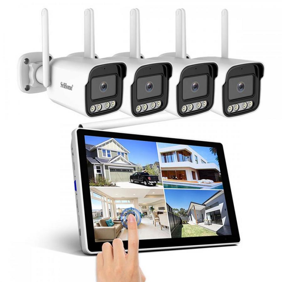 SRIHOME 5MP WIRELESS CAMERA KIT WITH 10' TOUCH SCREEN MONITOR