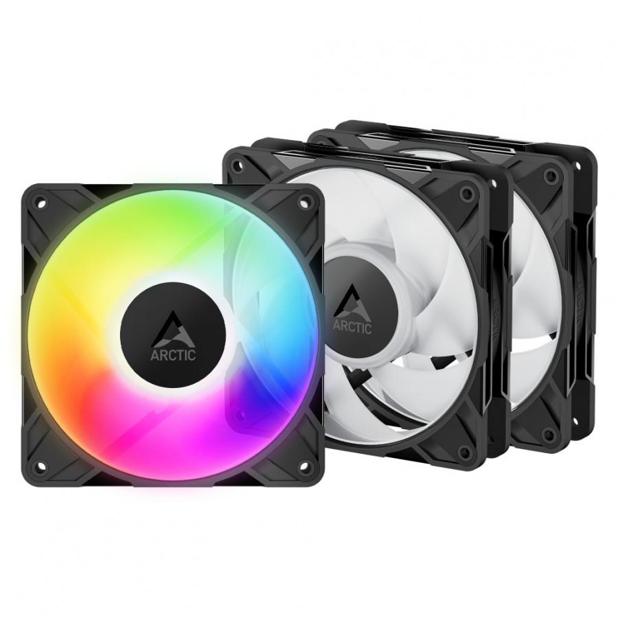Arctic P12 Pro A-RGB - 3 Pack  Black REVERSE - PWM 120mm Case Fan Value Pack - max 3000 RPM