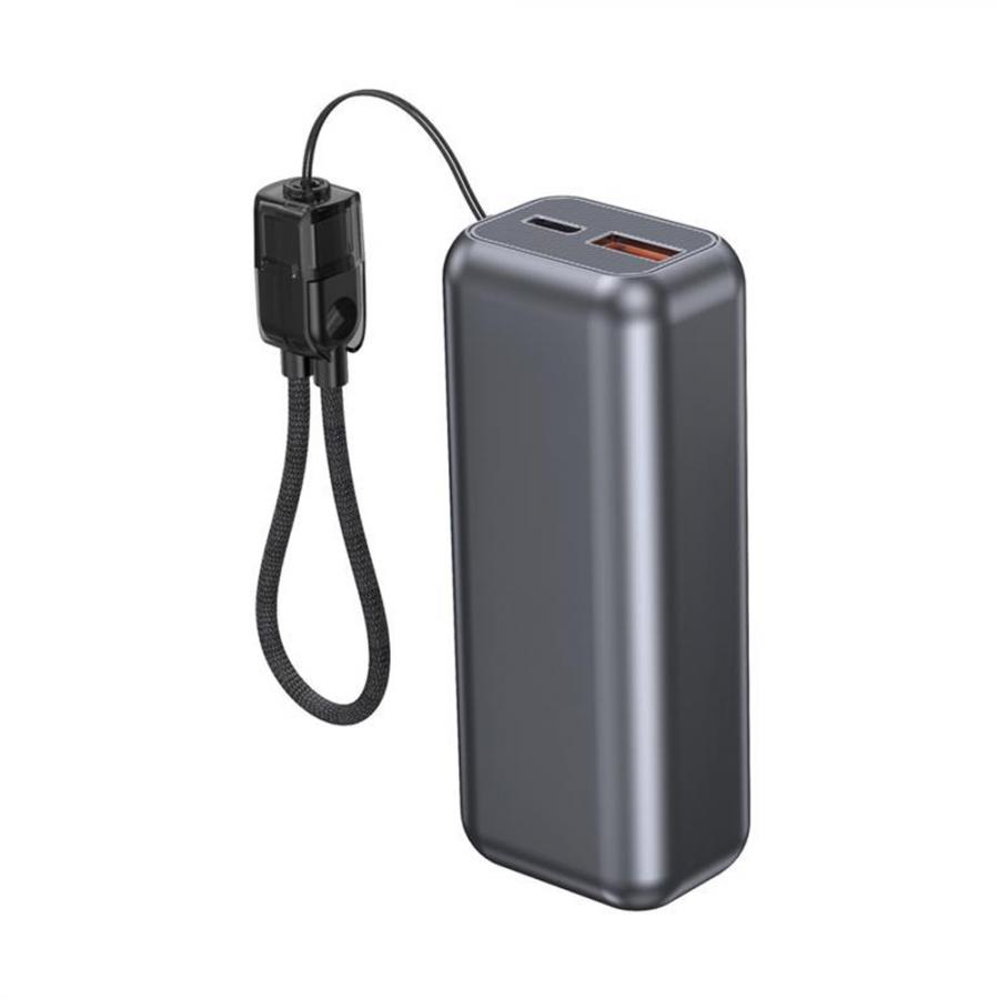 ENERGENIE 20W COMPACT FAST CHARGING POWER BANK WITH LCD DISPLAY 10000 MAH SPACE GREY