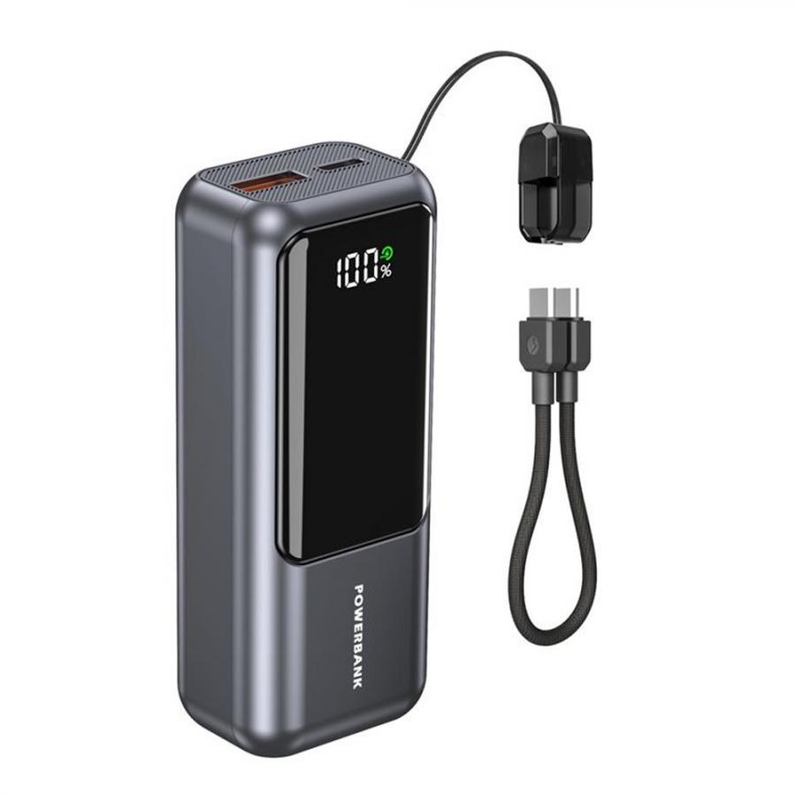 ENERGENIE 20W COMPACT FAST CHARGING POWER BANK WITH LCD DISPLAY 10000 MAH SPACE GREY