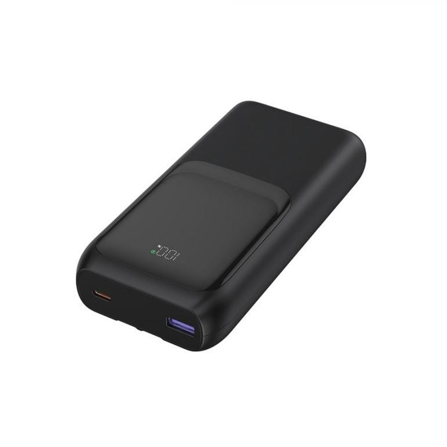 ENERGENIE 20W FAST CHARGING POWER BANK WITH INTEGRATED CABLES 20000 MAH BLACK