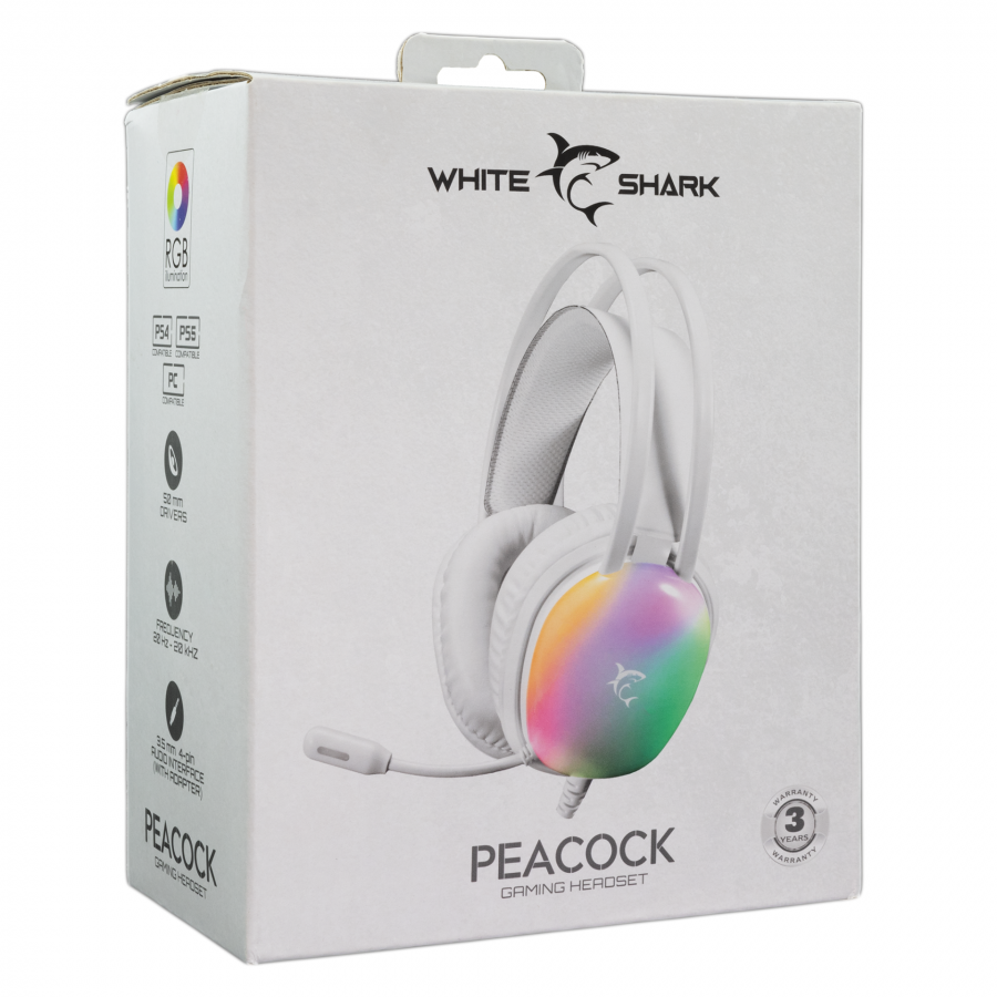 WHITE SHARK STEREO GAMING HEADSET GH-2444 PEACOCK WHITE