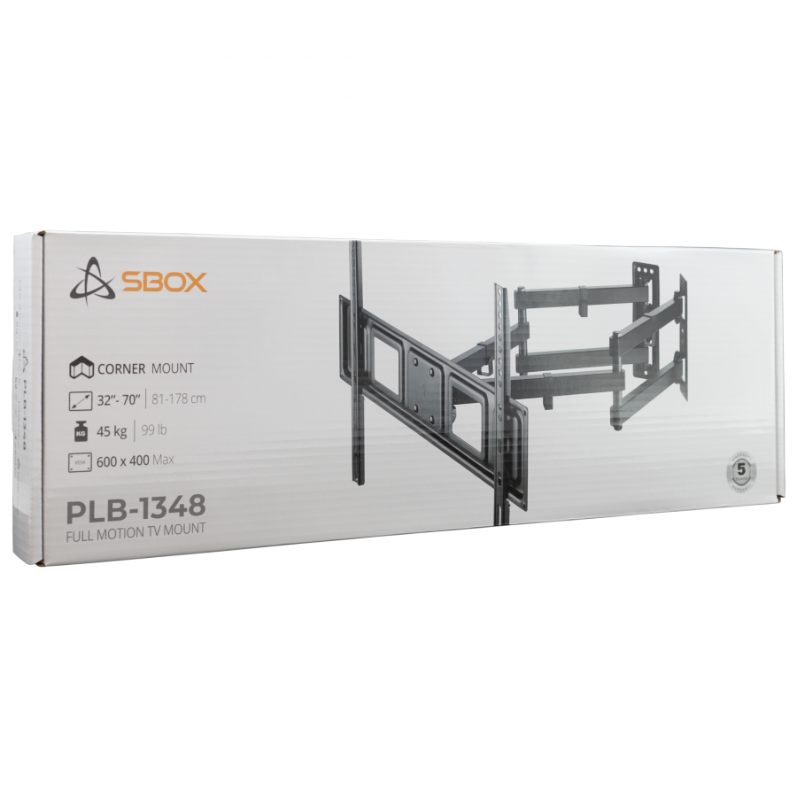 SBOX CORNER WALL MOUNT WITH TILT 37' - 63' VESA 800x400 MAX