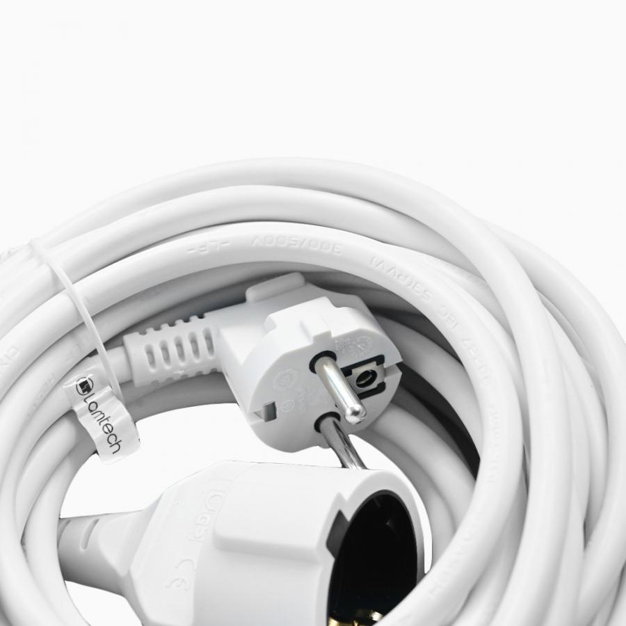 LAMTECH EXTENSION CORD WITH CHILDREN PROTECTION 10M WHITE