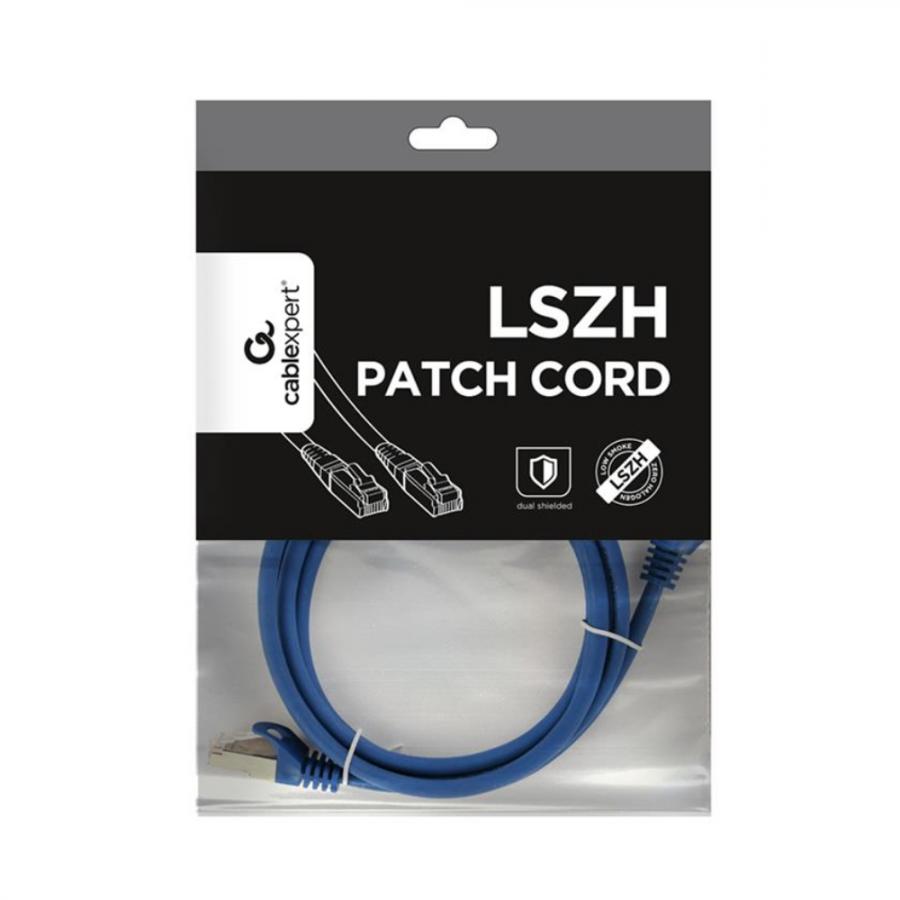 CABLEXPERT S/FTP CAT. 6A LSZH PATCH CORD, BLUE, 1.5M