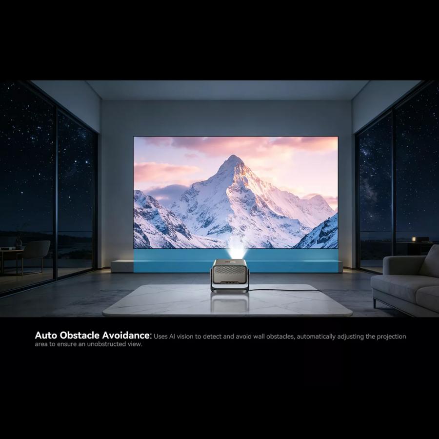 BLACKVIEW WIFI BT PROJECTOR 1000 ANSI LUMENS HDR10 1080P SPACE SILVER