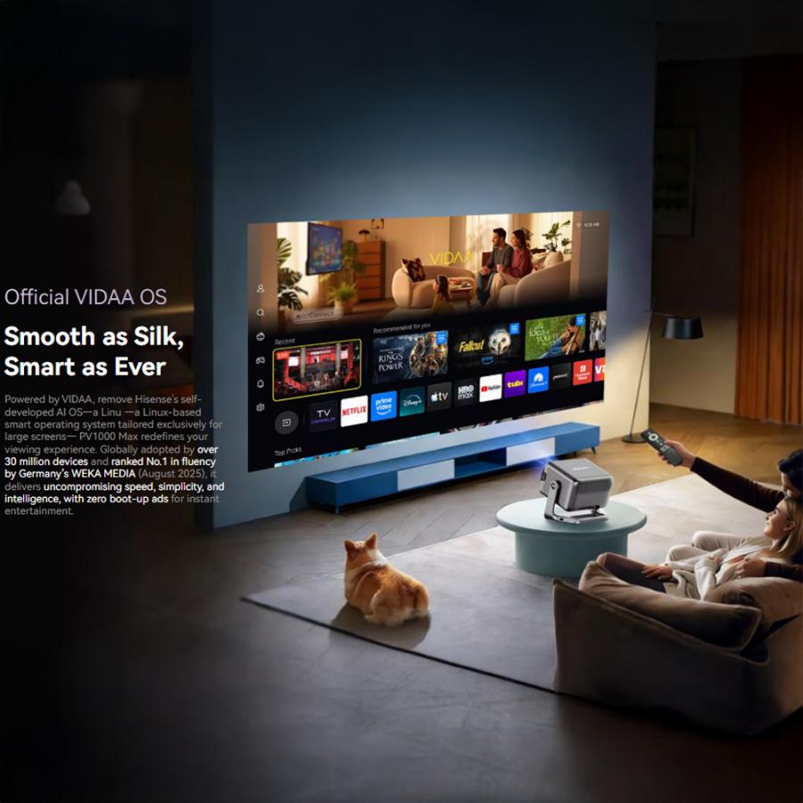 BLACKVIEW WIFI BT PROJECTOR 1000 ANSI LUMENS HDR10 1080P SPACE SILVER
