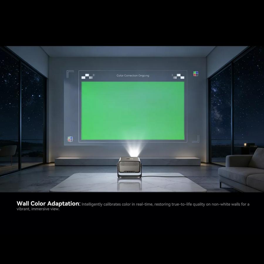 BLACKVIEW WIFI BT PROJECTOR 1000 ANSI LUMENS HDR10 1080P SPACE SILVER