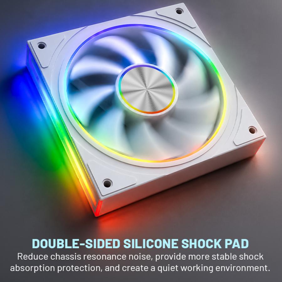 ARMAGGEDDON ARGB PC FAN KIT 8000 PWM 120-V REVERSE WHITE