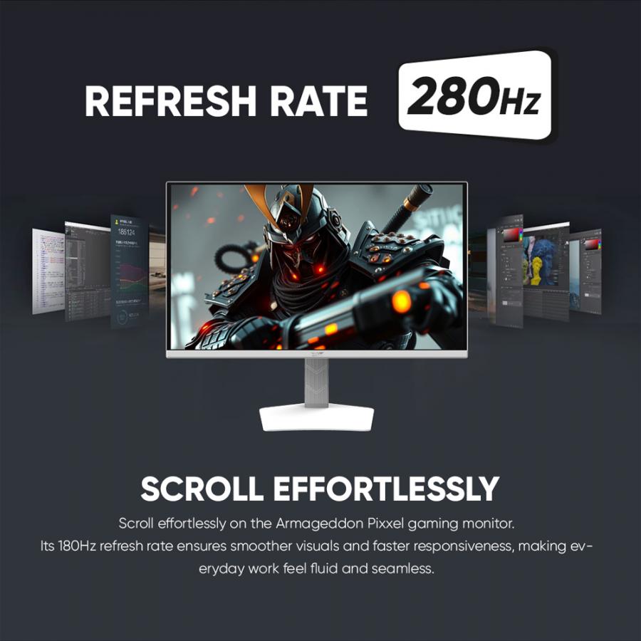 ARMAGGEDDON 27' QD-OLED FLAT MONITOR PIXXEL+ 280HZ SRGB G-SYNC WHITE