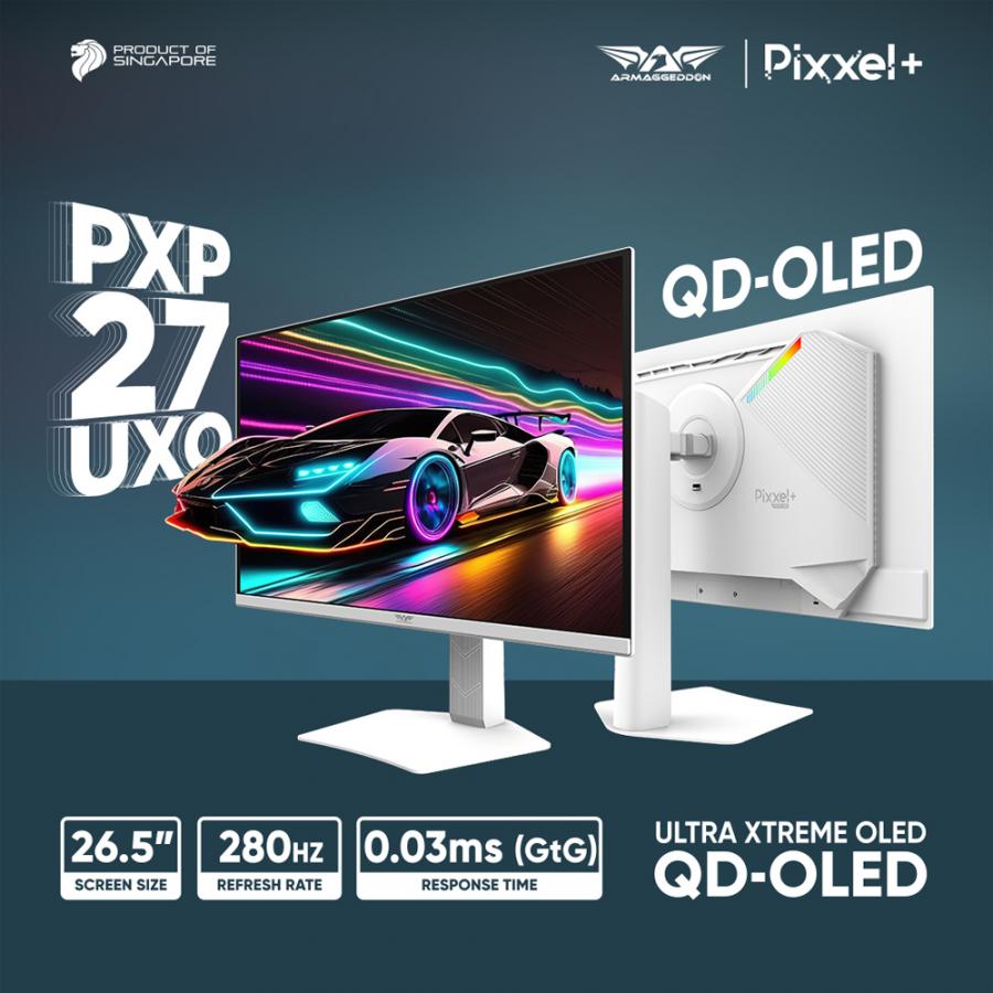 ARMAGGEDDON 27' QD-OLED FLAT MONITOR PIXXEL+ 280HZ SRGB G-SYNC WHITE