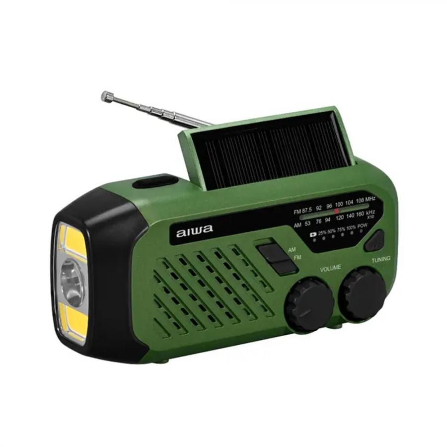 AIWA PORTABLE EMERGENCY RADIO WITH AM/FM RECEPTION GREEN