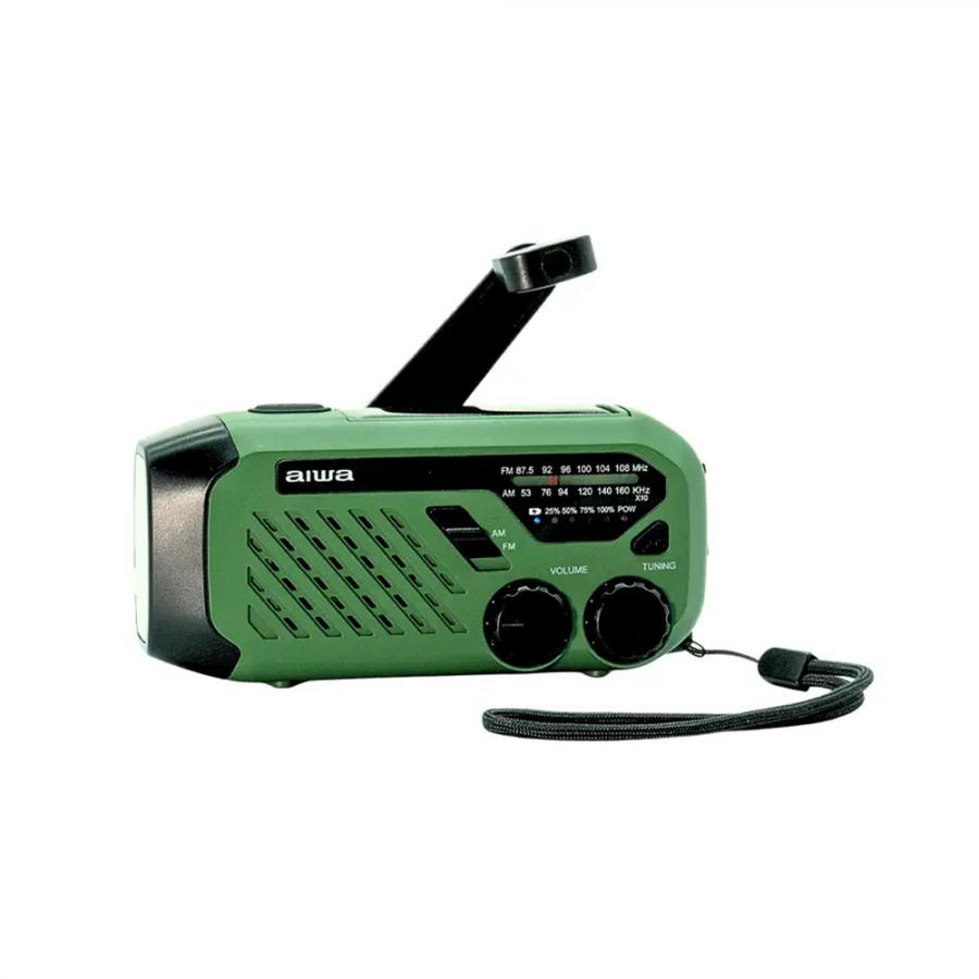AIWA PORTABLE EMERGENCY RADIO WITH AM/FM RECEPTION GREEN