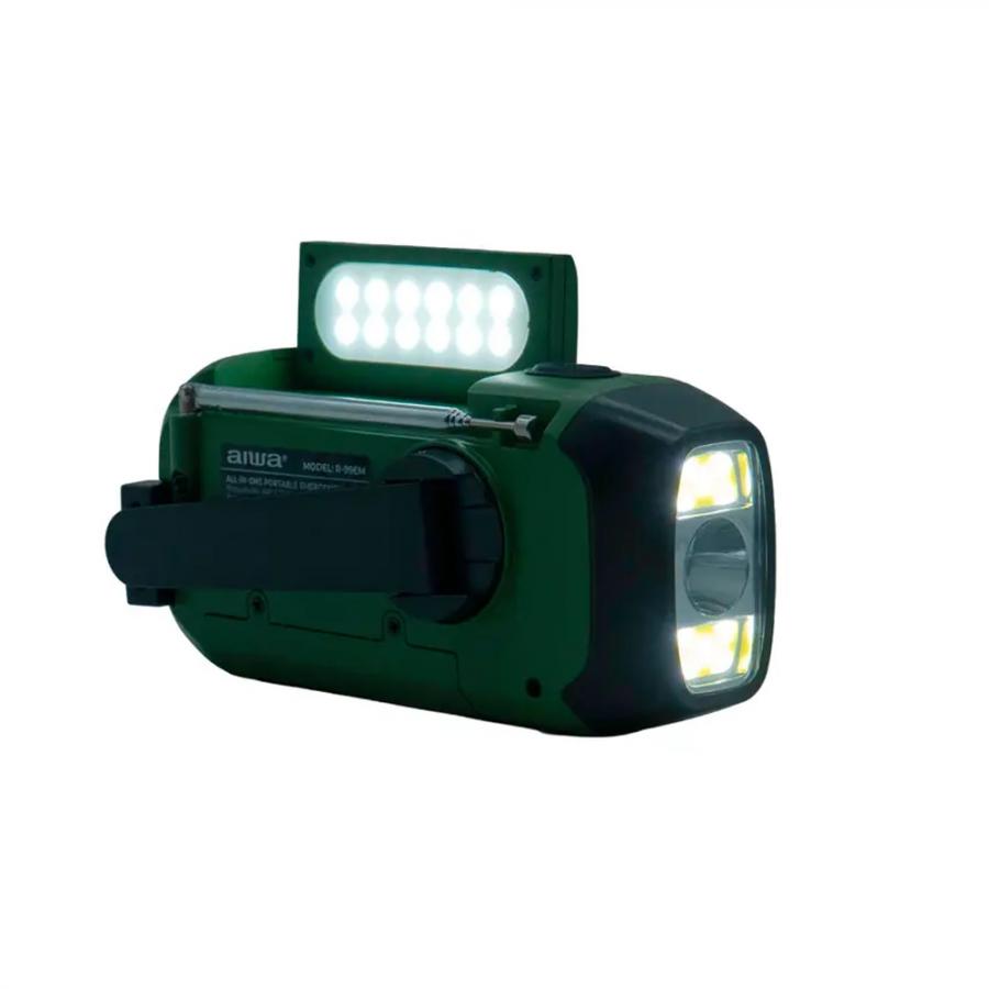 AIWA PORTABLE EMERGENCY RADIO WITH AM/FM RECEPTION GREEN