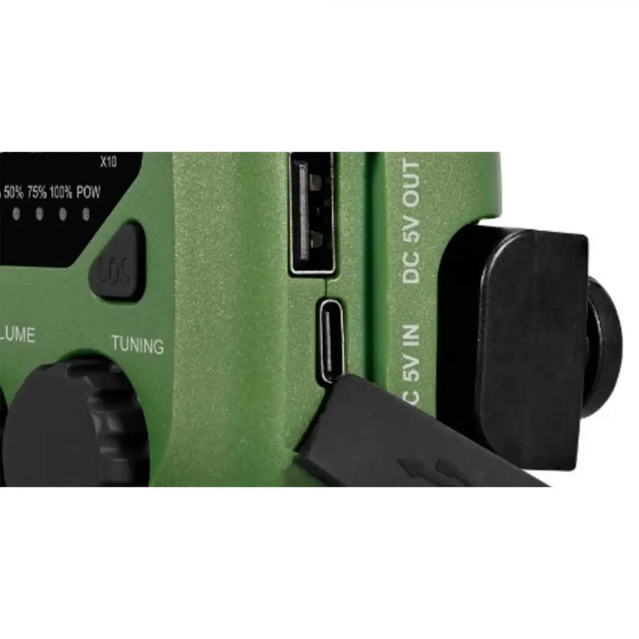 AIWA PORTABLE EMERGENCY RADIO WITH AM/FM RECEPTION GREEN