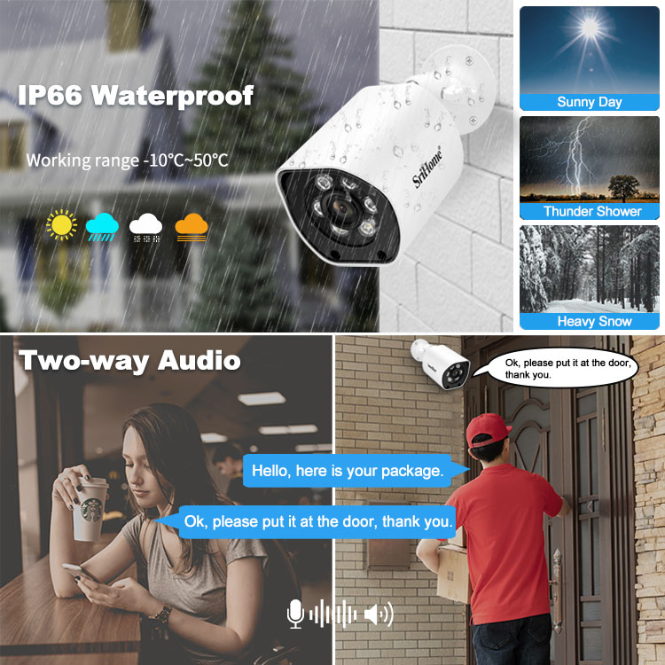 SRIHOME POE OUTDOOR IP CAMERA 5MP
