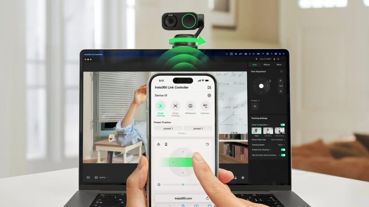 Insta360 Link 2C - Standard Edition 4k WebCam, Smart Control, AI Tracking