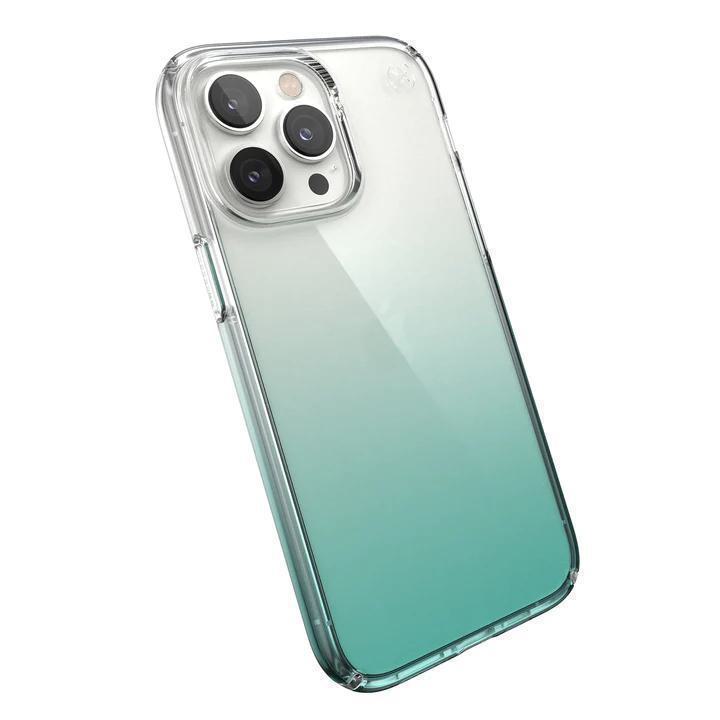 SPECK IPHONE 14 PRO MAX CASE (150093-9594) PRESIDIO PERFECT CLEAR OMBRE (CLEAR/FANTASY TEAL FADE)