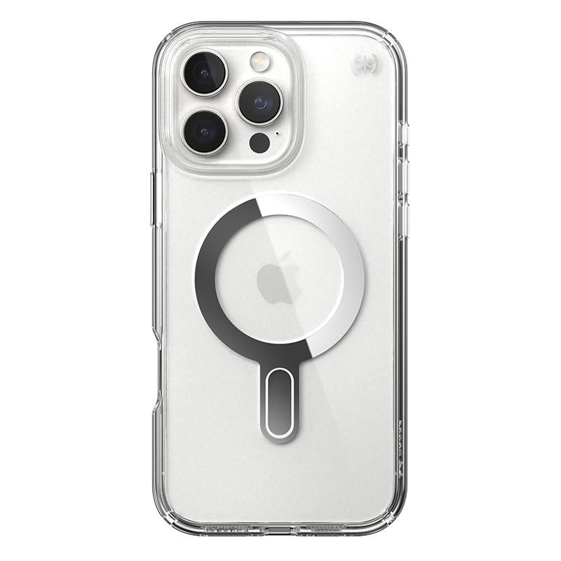 SPECK IPHONE 16 PRO MAX CASE (150727-3199) PRESIDIO PERFECT CLEAR + CLICKLOCK (CLEAR/CHROME)
