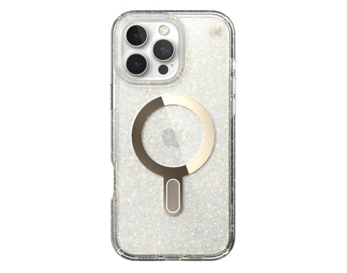 SPECK IPHONE 16 PRO MAX CASE (150730-9221) PRESIDIO LUX + CLICKLOCK (CLEAR/GOLD GLITTER)