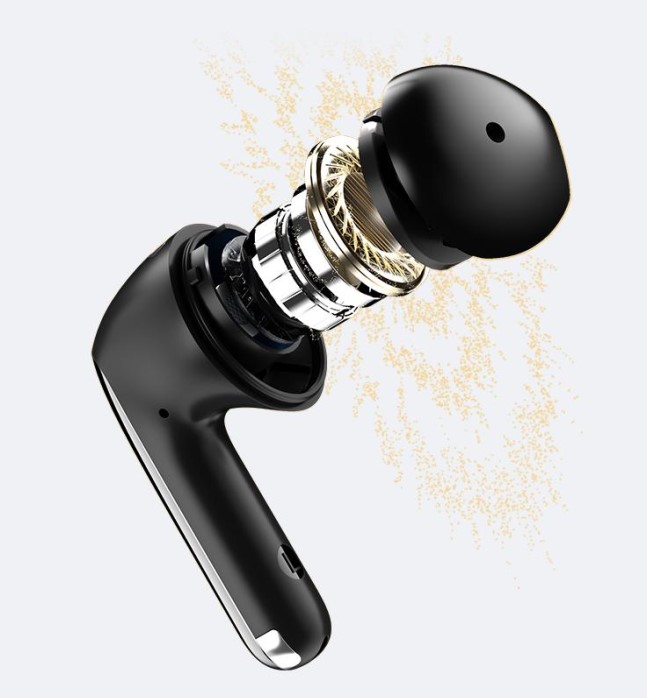 QCY AilyBuds Pro Semi-Ear ANC TWS Black 6 mic & A.I. Noise Cancel. LDAC Audio Ultra HD Multi-point