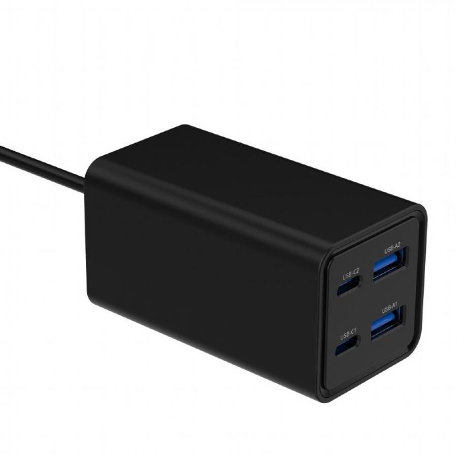 GEMBIRD 4-PORT 65W GaN USB PD FAST CHARGER BLACK