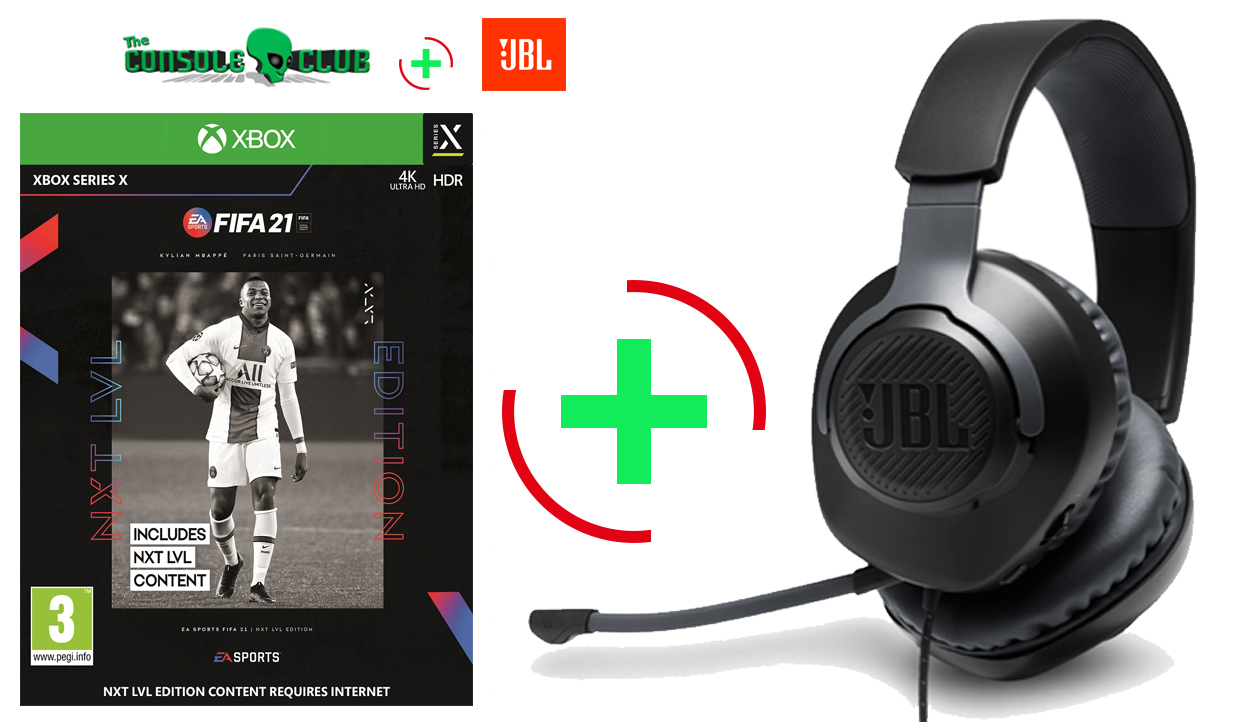 Fifa 21 Next Level XBOX Series X NEW + JBL Quantum 100, Over-Ear Wired Gaming Headset (Black)