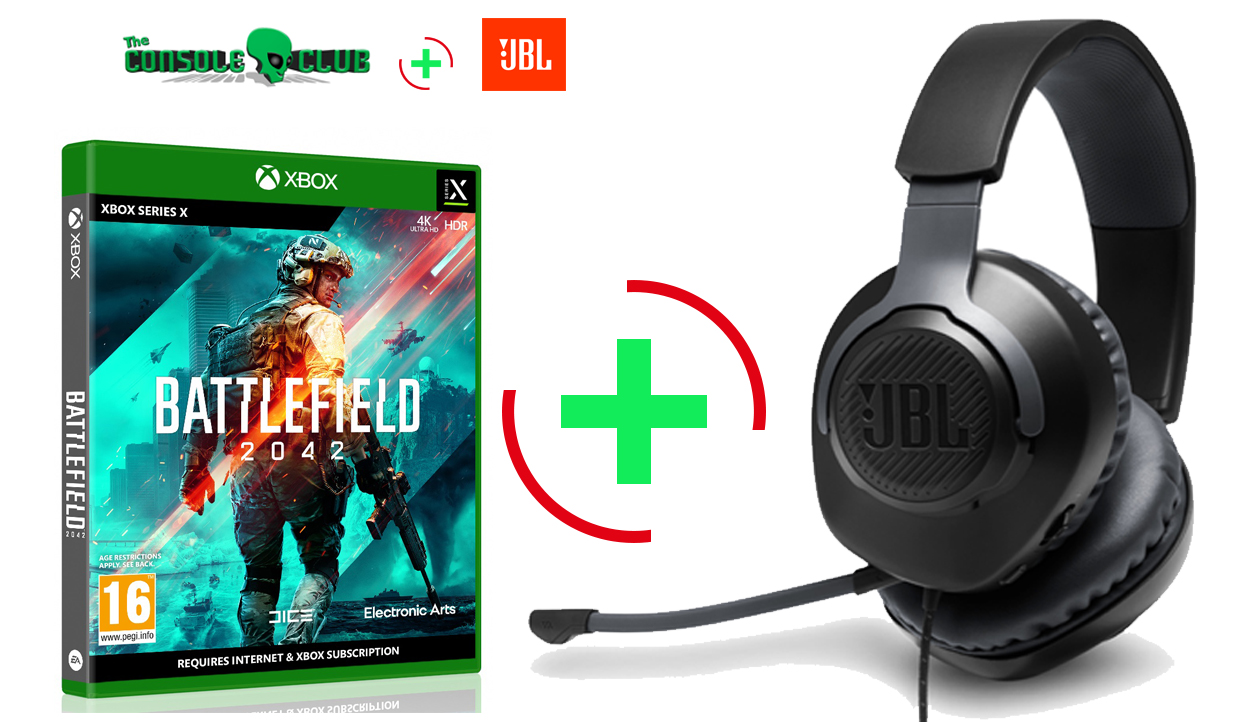 Battlefield 2042 XBOX Series X NEW + JBL Quantum 100, Over-Ear Wired Gaming Headset (Black)