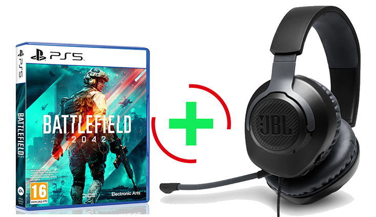 Battlefield 2042   PS5 NEW   +  JBL Quantum 100, Over-Ear Wired Gaming Headset (Black)