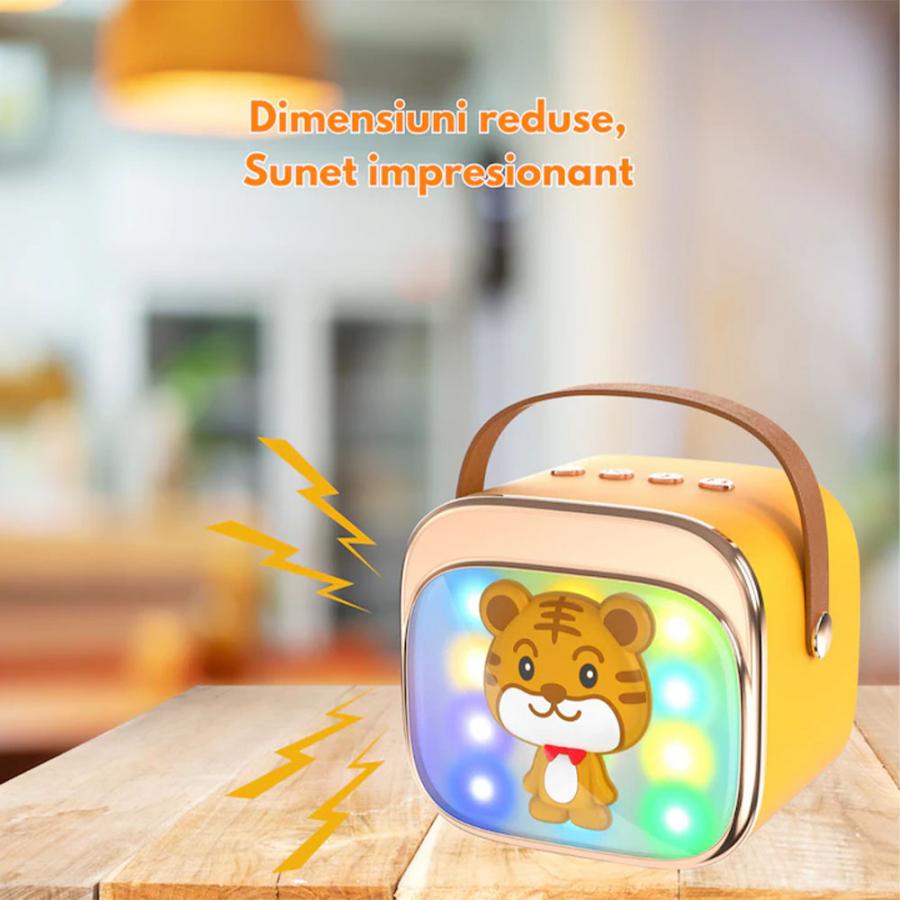 LAMTECH BT5.4 RGB KID KARAOKE SPEAKER YELLOW WITH MIC TIGRONIE