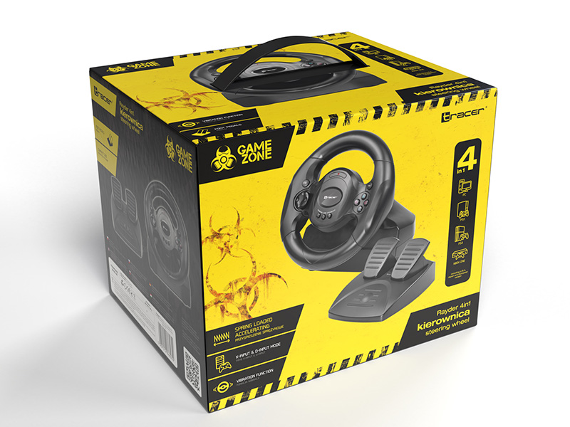 TRACER RAYDER 4 IN 1 STEERING WHEEL FOR PC/PS3/PS4/XONE