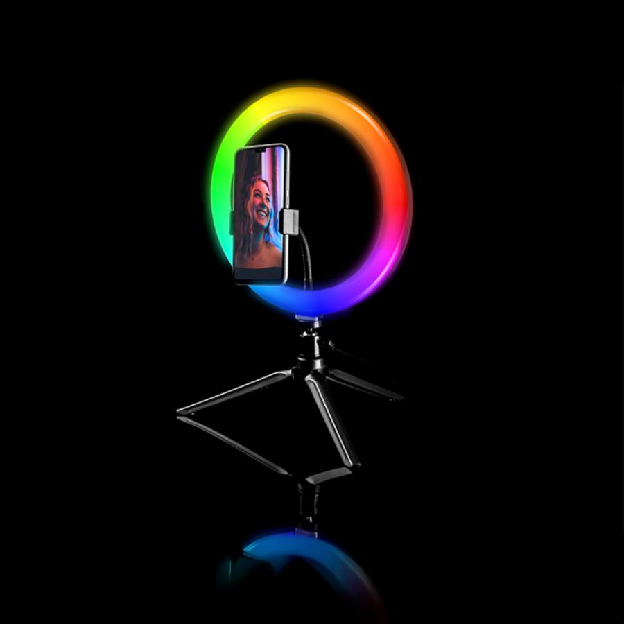 TRACER RGB RING LAMP 26CM WITH 9CM TRIPOD BLACK