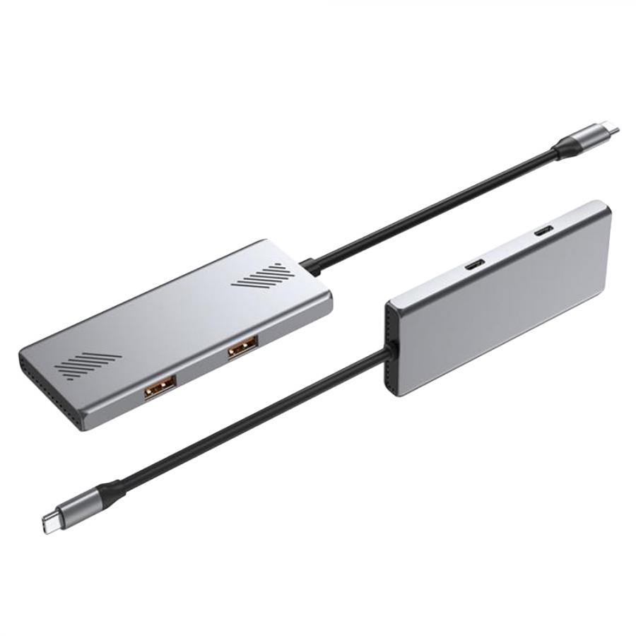 GEMBIRD 4-PORT A+C USB3.2 GEN2 TYPE-C HUB SILVER