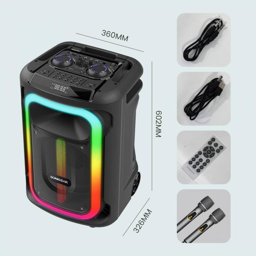 SONICGEAR RGB HDA KARAOKE SPEAKER 240W HYPERBOX 1300 PRO BLACK